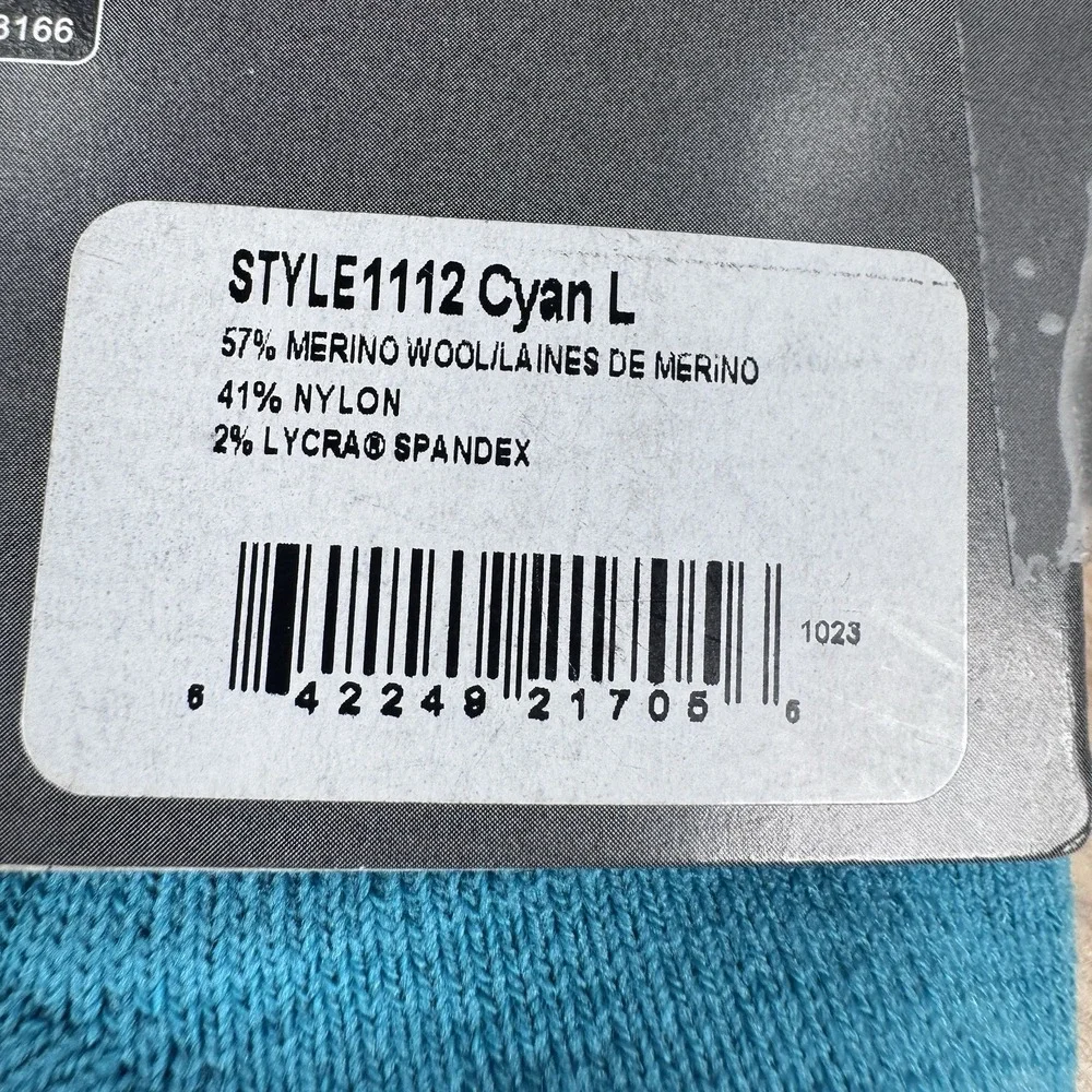 2 DARN TOUGH 1112 CYAN Womens L 10-11.5 Merino Wool No Show Tab Running Socks
